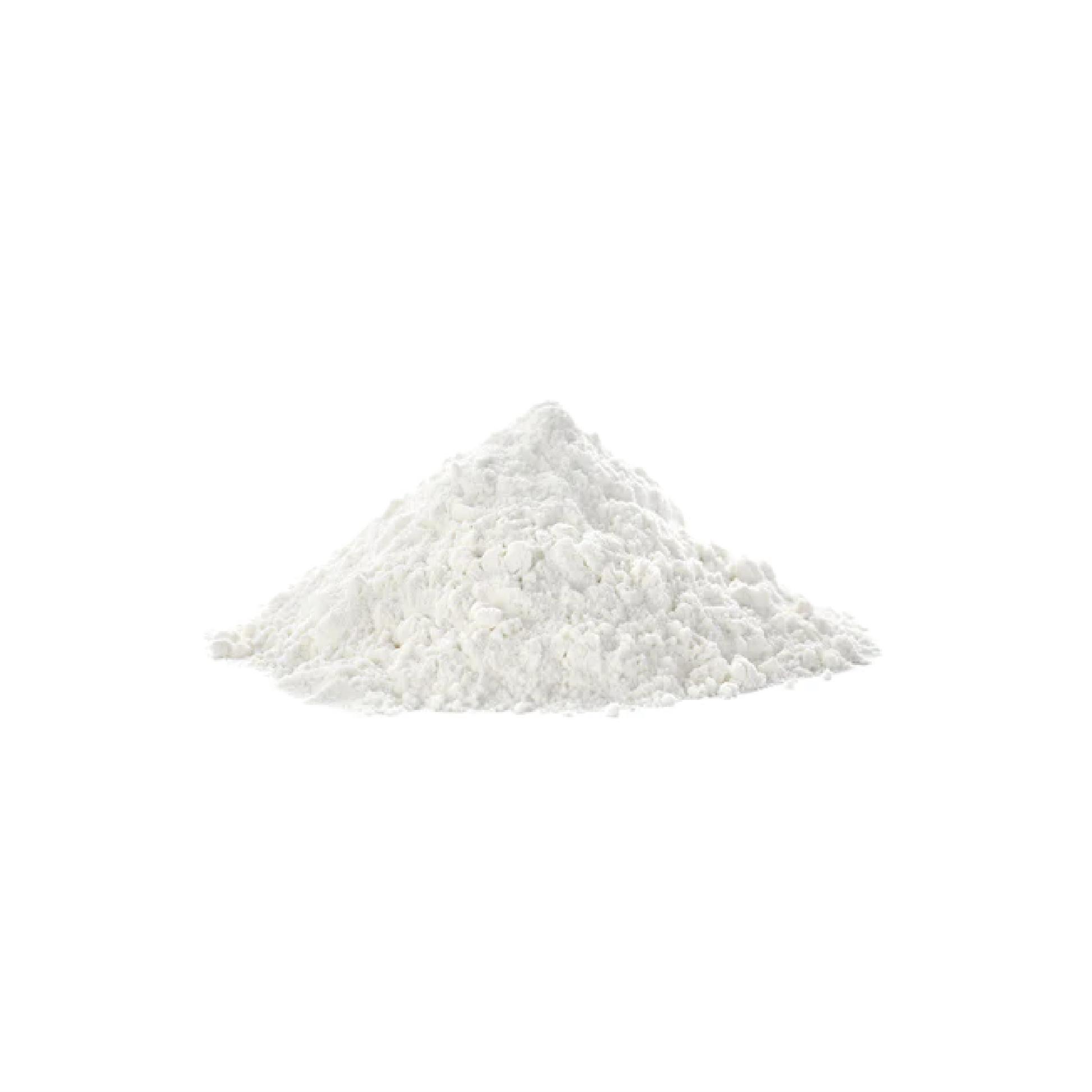 L-Theanine powder on a white background