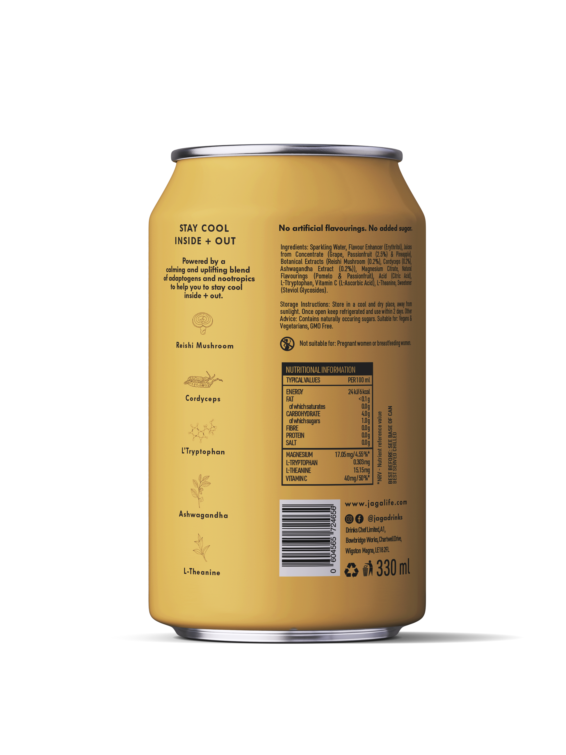 Pomelo Passion fruit Nootropic ingredients on a single can 