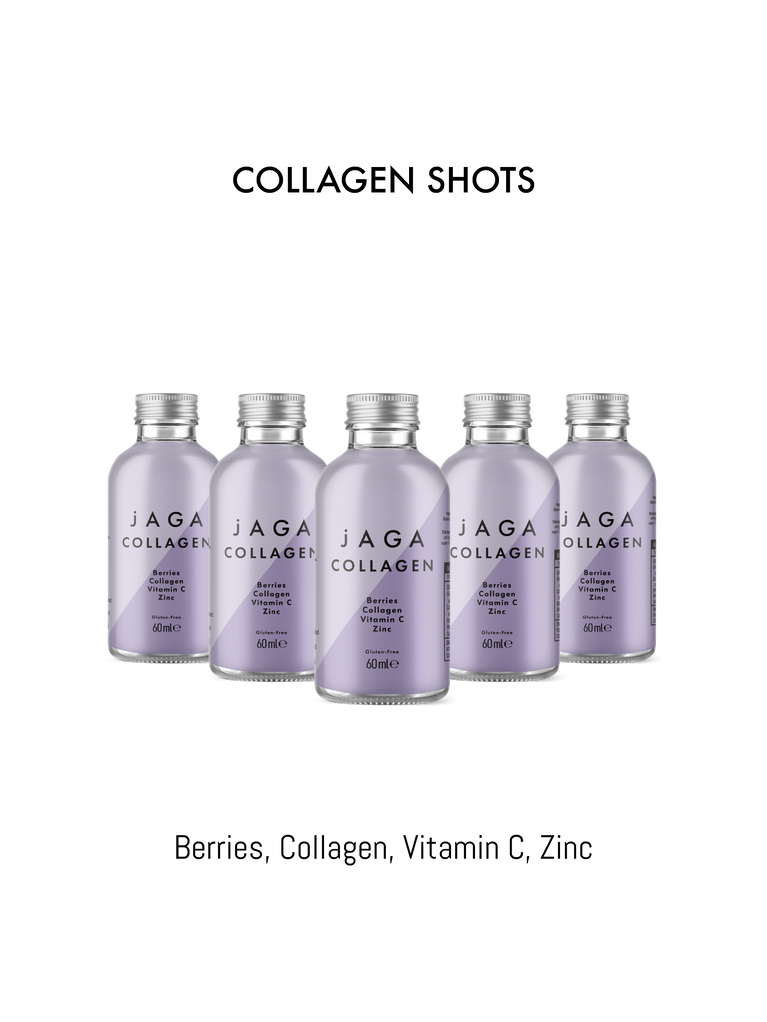 Set of JAGA Collagen Wellness Shots on a white background